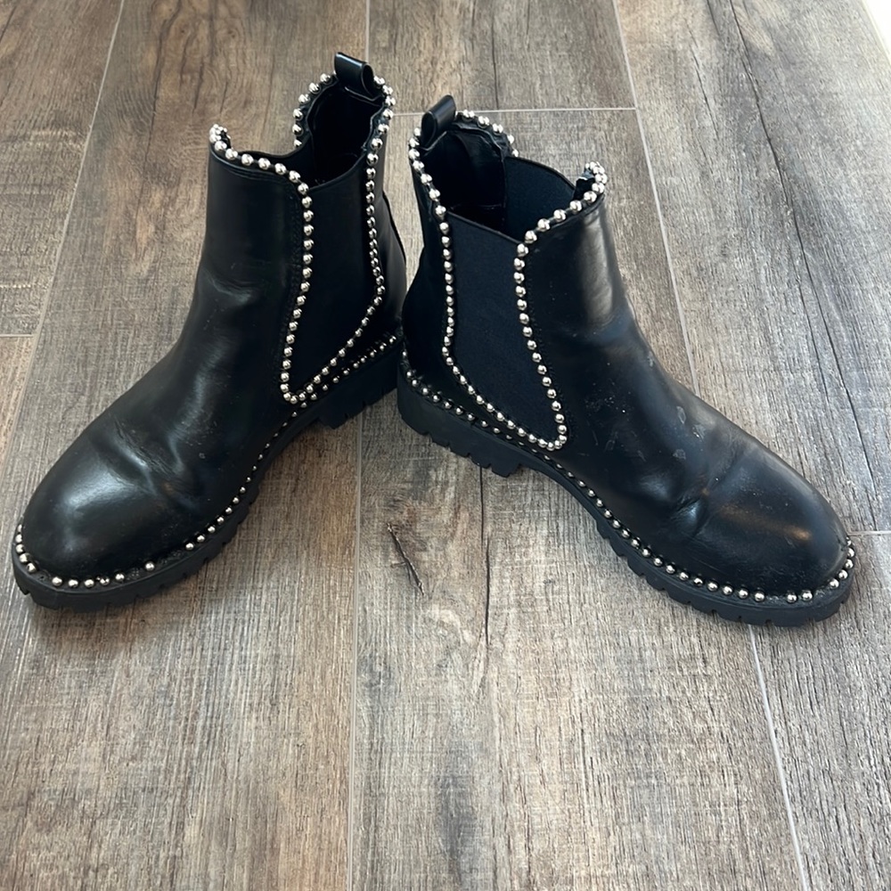 size 7 studded black booties